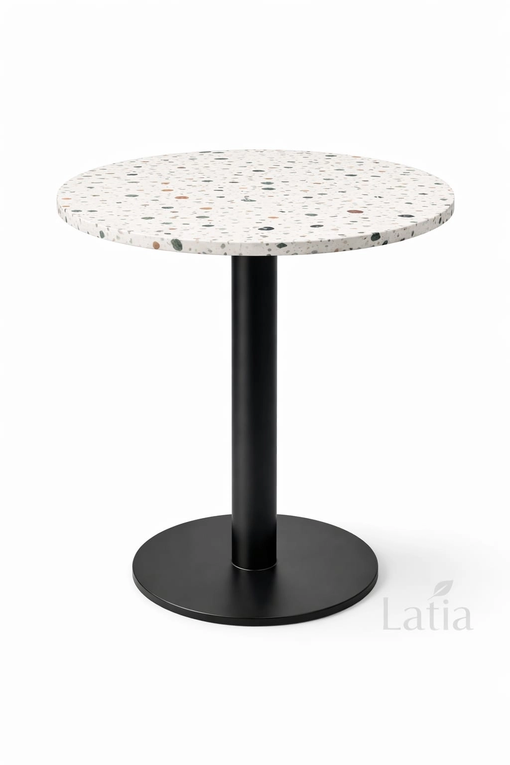 LATIA 60 cm Terazzo Masa – Metal Ayaklı Özel Üretim