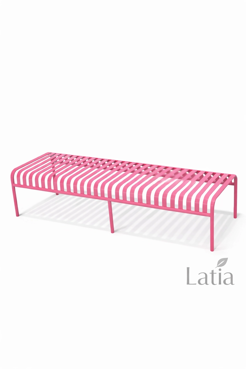 Latia Lamel Metal Bench 1 Metre – Modern Bahçe ve İç Mekan Oturma Bankı