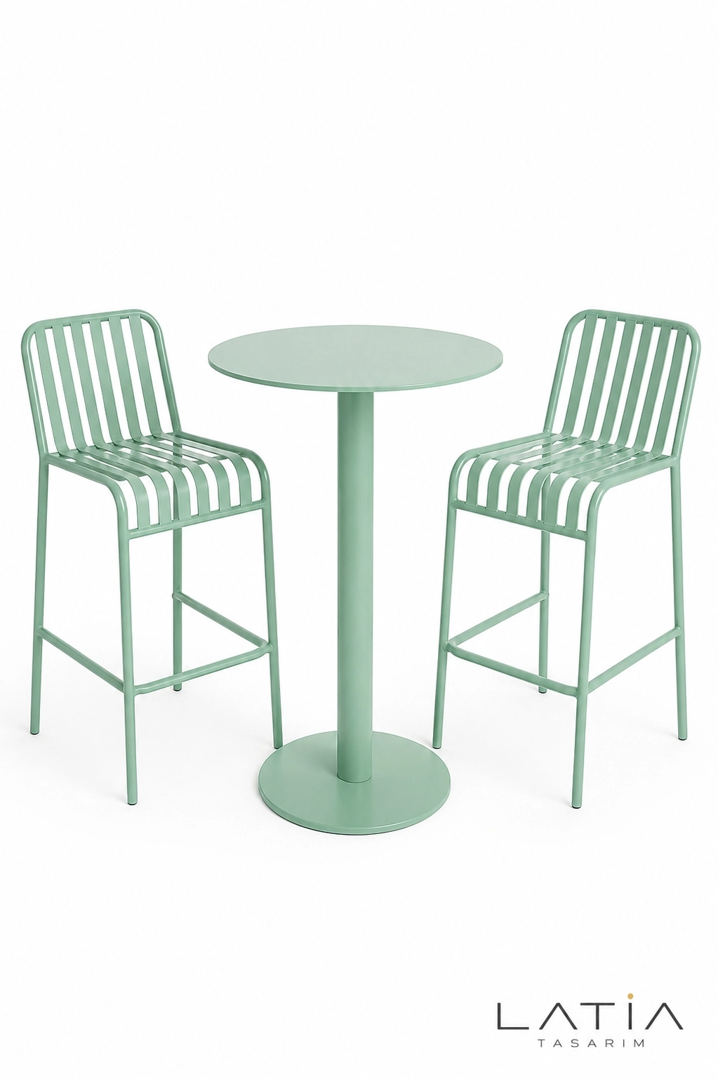 Yuvarlak Bar Masası | 100 cm Yükseklik | Metal Ayaklı Kafe & Restoran Masası