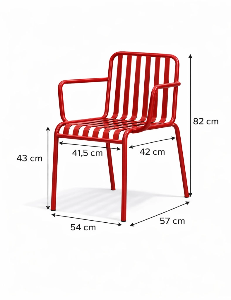 Lamalı Kollu Metal Sandalye