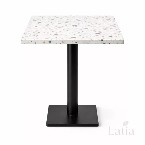 LATIA 60x60 cm Kare Terazzo Masa – Metal Ayaklı Özel Üretim