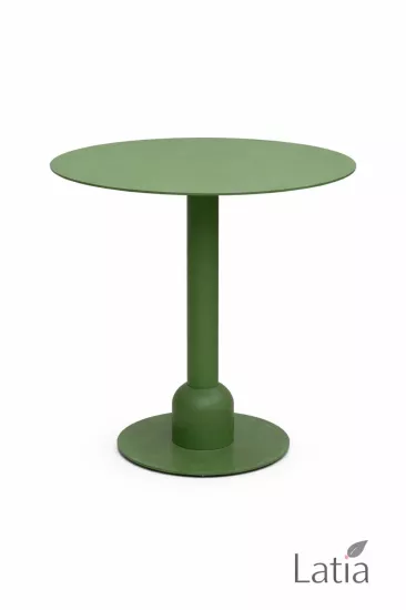 Küçük Kukalı Yuvarlak Metal Masa – Orta Ayaklı Kafe & Restoran Masası 60 Çap