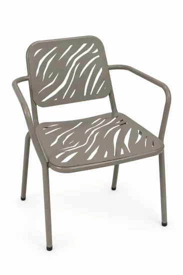 LATIA Zebra Metal Kollu Sandalye | Modern Lazer Kesim Tasarım