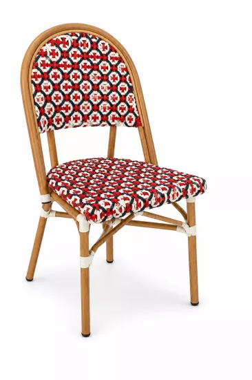 LATIA Paris Alüminyum Sandalye | Örgü Desenli Modern Kafe Sandalyesi