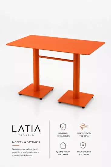 LATIA İki Ayaklı Metal Masa 60×120 cm